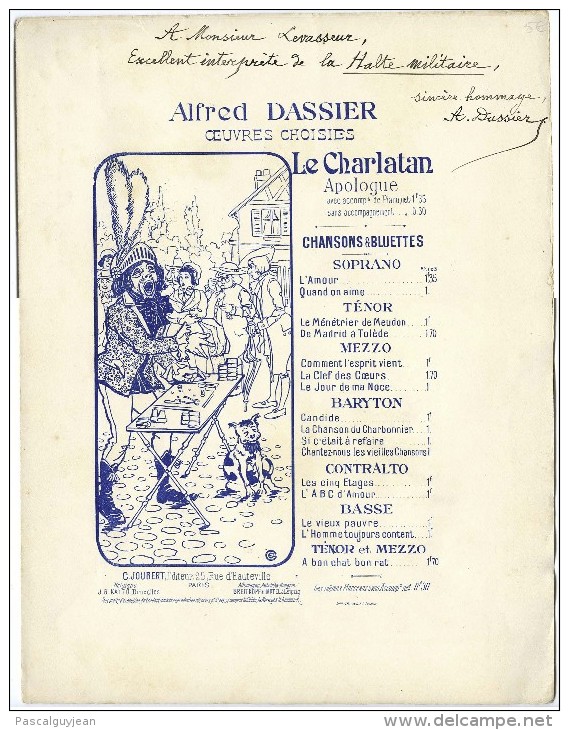 PARTITION ALFRED DASSIER - AUTOGRAPHE - DEDICACE - Opéra