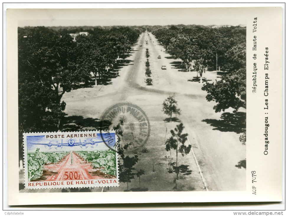 HAUTE-VOLTA CARTE MAXIMUM DU PA 3   500F. LES  "CHAMPS ELYSEES" A OUAGADOUGOU OBLITERATION OUAGADOUGOU 26-6-1961 - Haute-Volta (1958-1984)