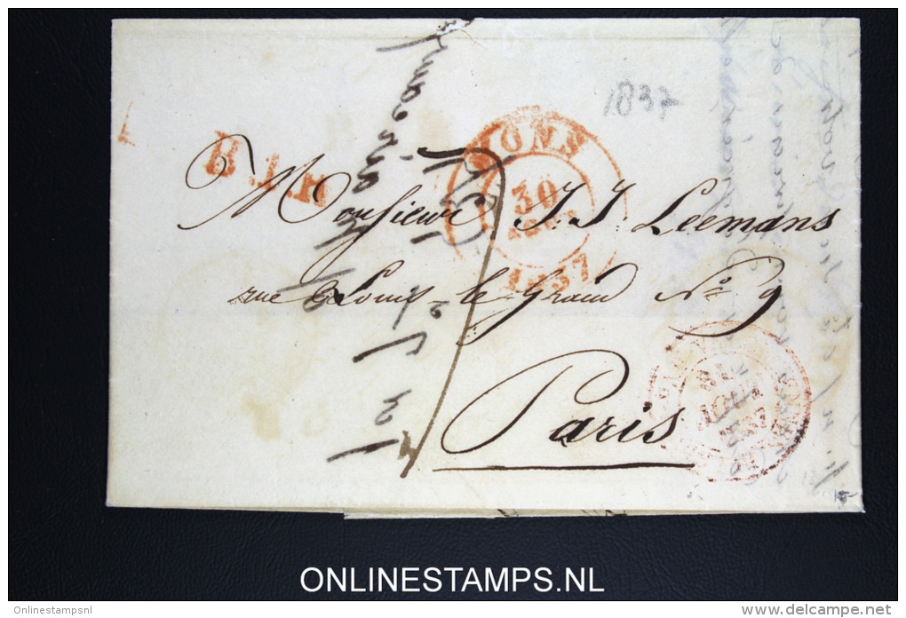 Belgium: Letter Mons Bergen To Paris 1837 - 1830-1849 (Unabhängiges Belgien)