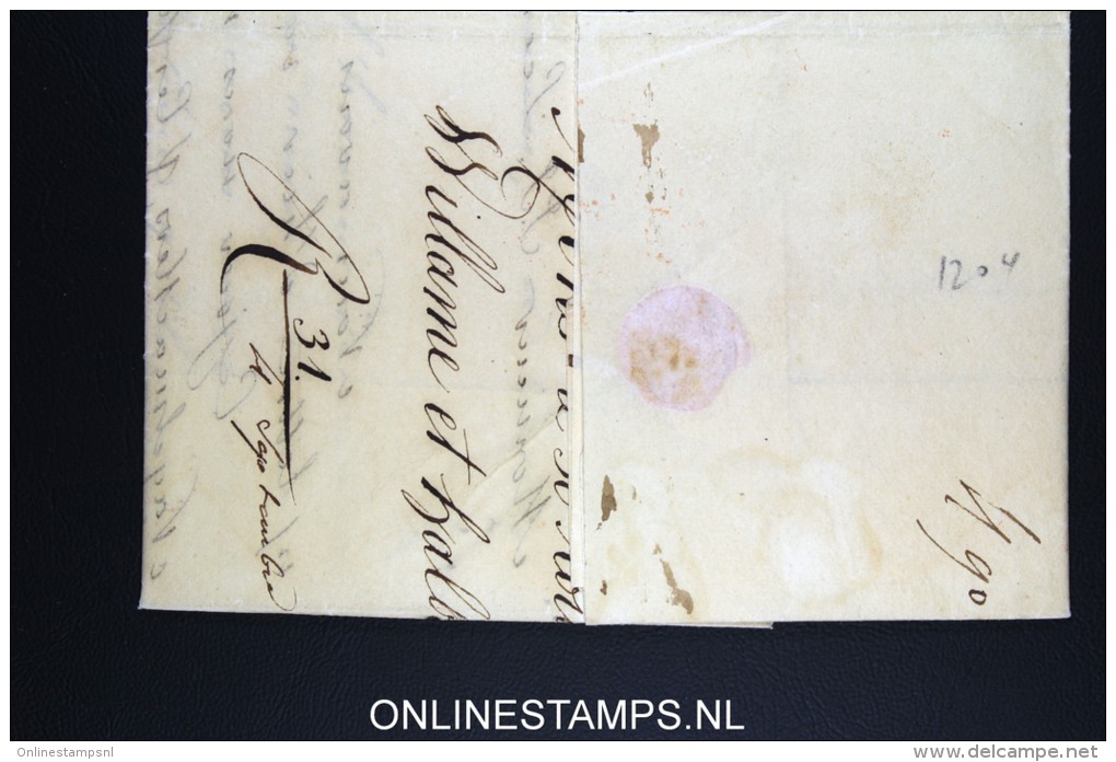 Belgium: Letter Mons Bergen To Paris 1837 - 1830-1849 (Independent Belgium)