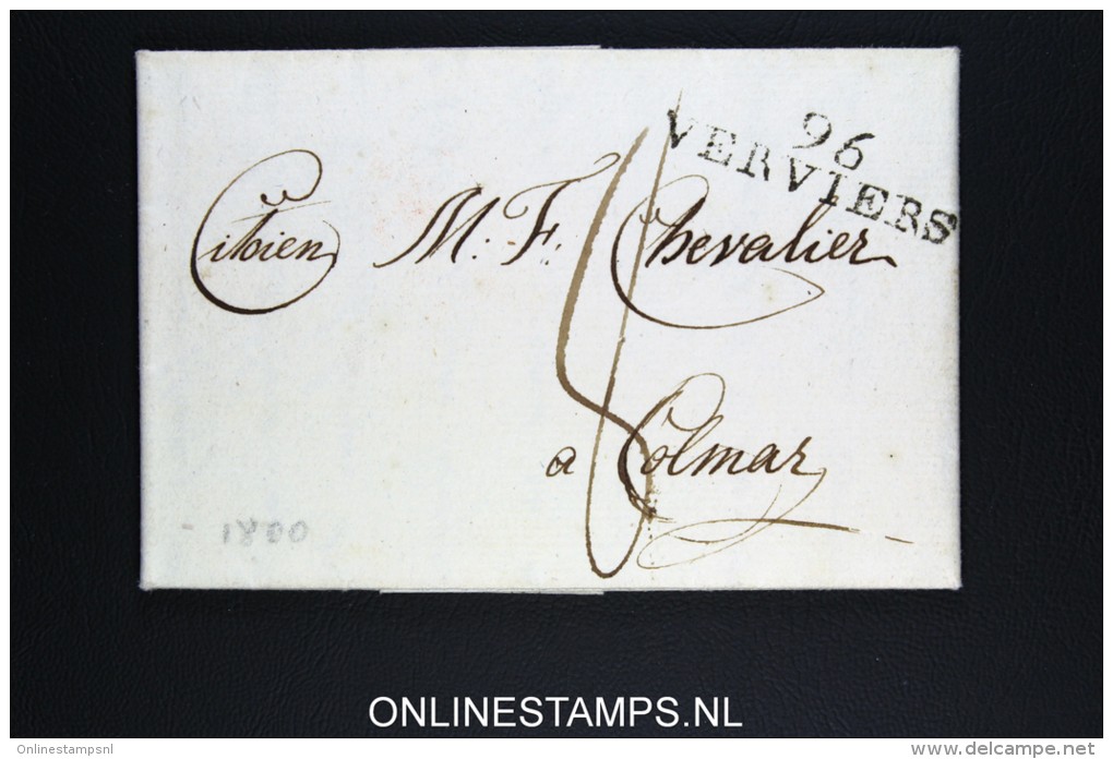 Belgium:  Letter Verviers To Colmar France, 1800 , 96 VERVIERS - 1794-1814 (Französische Besatzung)