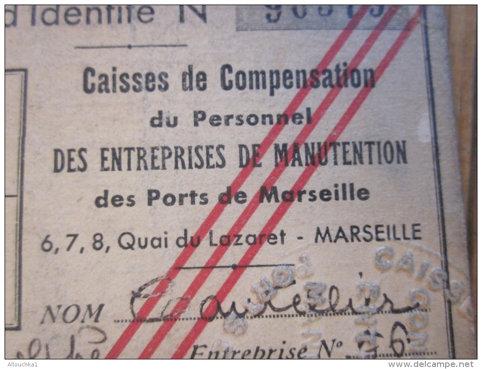 MILITARIA Carte Identité Port De Marseille Cautellier A. Classe 1907 10é Régiment Artillerie Toulon 1909/18 Guerre - Documentos