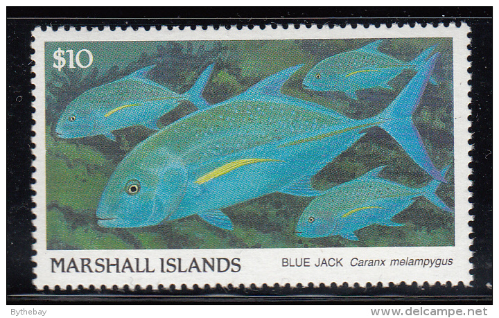 Marshall Islands MNH Scott #184 $10 Blue Jack - Fish - Marshall