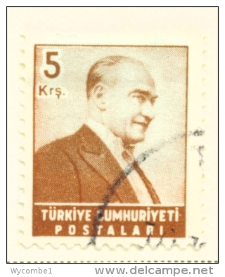 TURKEY  -  1955  Kemal Attaturk  5k  Used As Scan - Used Stamps