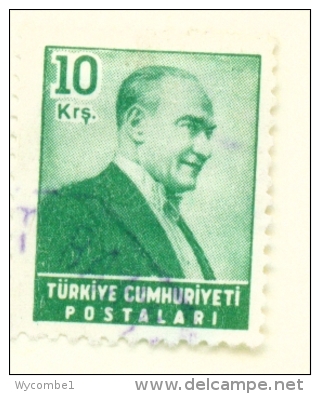 TURKEY  -  1955  Kemal Attaturk  10k  Used As Scan - Used Stamps