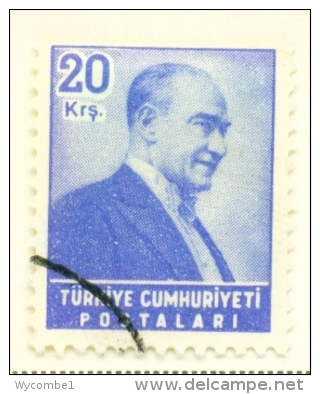 TURKEY  -  1955  Kemal Attaturk  20k  Used As Scan - Used Stamps