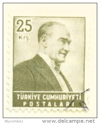 TURKEY  -  1955  Kemal Attaturk  25k  Used As Scan - Used Stamps