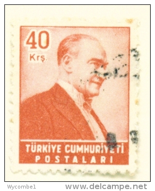 TURKEY  -  1955  Kemal Attaturk  40k  Used As Scan - Used Stamps