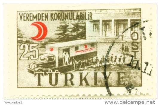 TURKEY  -  1957  TB Relief  25k  Used As Scan - Used Stamps