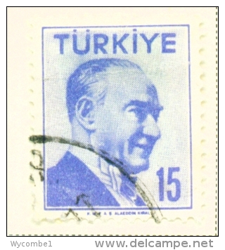 TURKEY  -  1956  Kemal Attaturk  15k  Used As Scan - Used Stamps