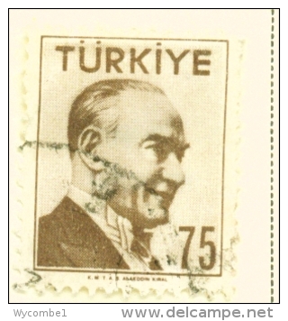 TURKEY  -  1956  Kemal Attaturk  75k  Used As Scan - Used Stamps