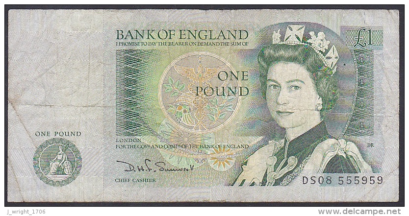 UK Bank Of England, 1 Pound, P.377b (Somerset) VG - 1 Pound