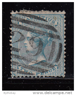 Mauritius Used Scott #33 2p Victoria, Blue - Mauritius (...-1967)