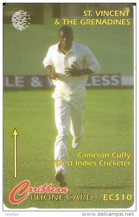 TARJETA DE ST. VINCENT & GRENADINES DE CAMERON CUFFY WEST INDIES CRICKETER 199SVDA - San Vicente Y Las Granadinas