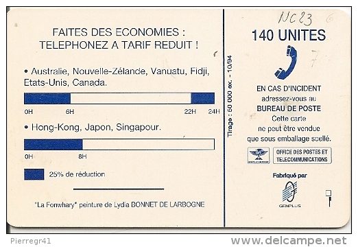 CARTE-PUCE-NOUVELLE-CALED ONIE-140U-NC23 -GEM B-10/94-FONWHARY-TBE-RARE - Nouvelle-Calédonie