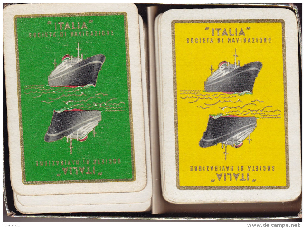 SOCIETA´ DI NAVIGAZIONE " ITALIA "   /  Carte Da Gioco Raffigurante La " Saturnia " E " Vulcania " _ Complete - Pubblicitari
