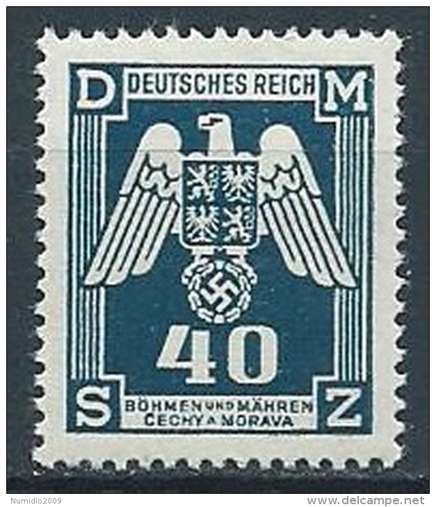 1943 GERMANIA BOEMIA E MORAVIA SERVIZIO AQUILA 40 H MNH ** - G5 - Other & Unclassified