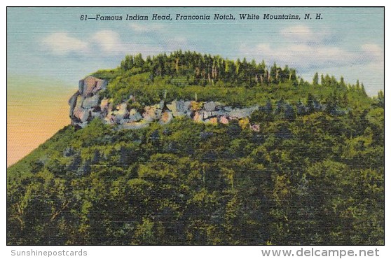 Famous Indian Head Franconia Notch White Mountains New Hampshire - White Mountains