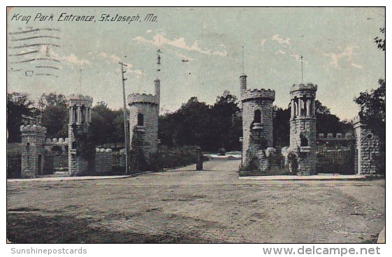 Krug Park Entrance Saint Joseph Missouri 1915 - St Joseph