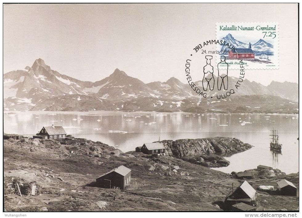 PA1207 Greenland 1994 Houses Scenery Maximum Card MNH - Lettres & Documents