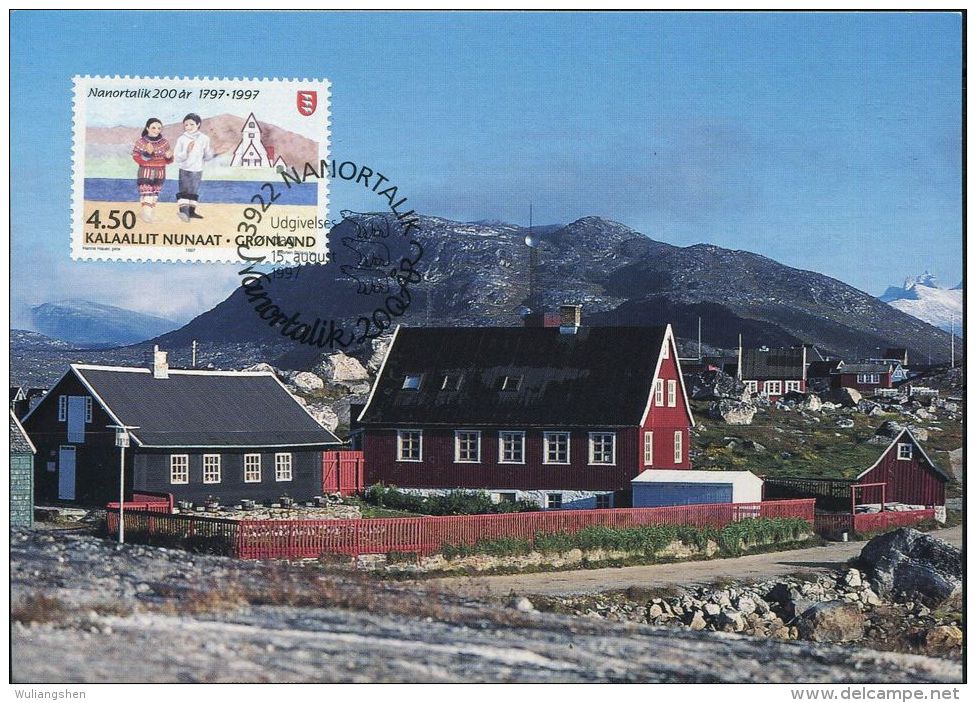 PA1209 Greenland 1997 Children Building Maximum Card MNH - Lettres & Documents