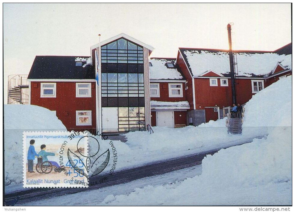 PA1233 Greenland 1996 Rehabilitation Center For Disabled Maximum Card MNH - Lettres & Documents