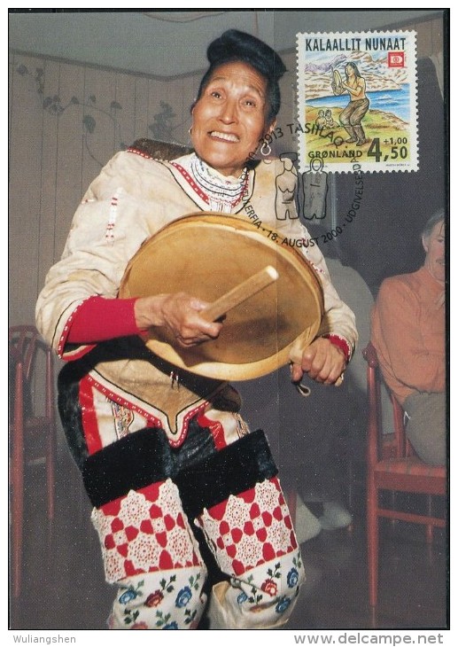 PA1235 Greenland 2000 Folk Musicians Maximum Card MNH - Lettres & Documents