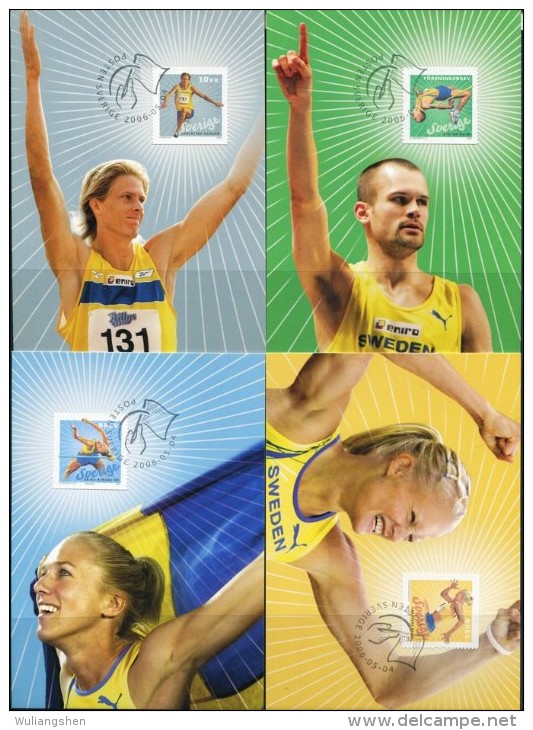 PA1259 Sweden 2006 Track Star Maximum Card 4v MNH - Lettres & Documents