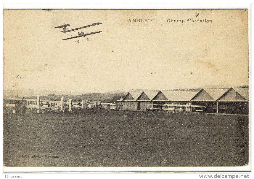 Carte Postale Ancienne Ambérieu En Bugey - Champ D'Aviation - Avions - Non Classés