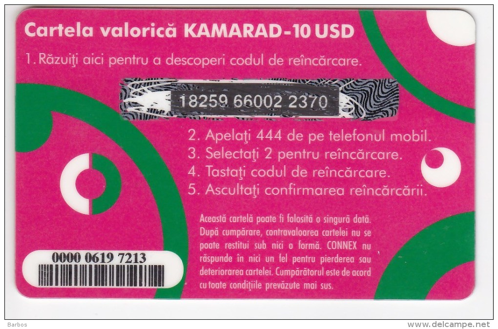 Romania ,  Prepaid Phonecard -  Connex , Camarad ,  Used - Romania