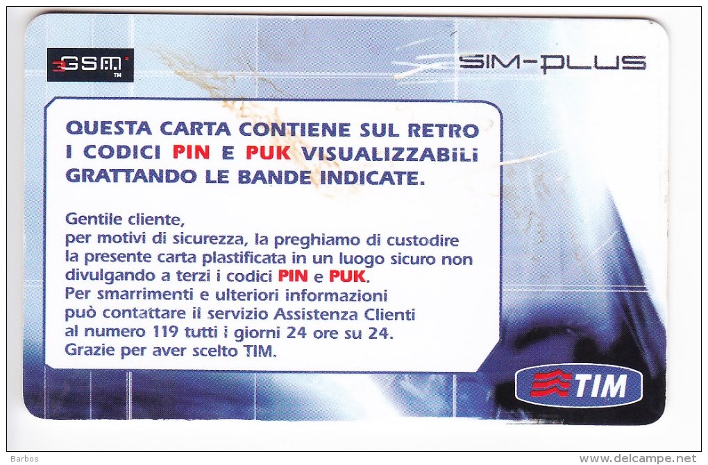 Italy ,  SIM Card , SIMPLUS,  Used - GSM-Kaarten, Aanvulling & Voorafbetaald