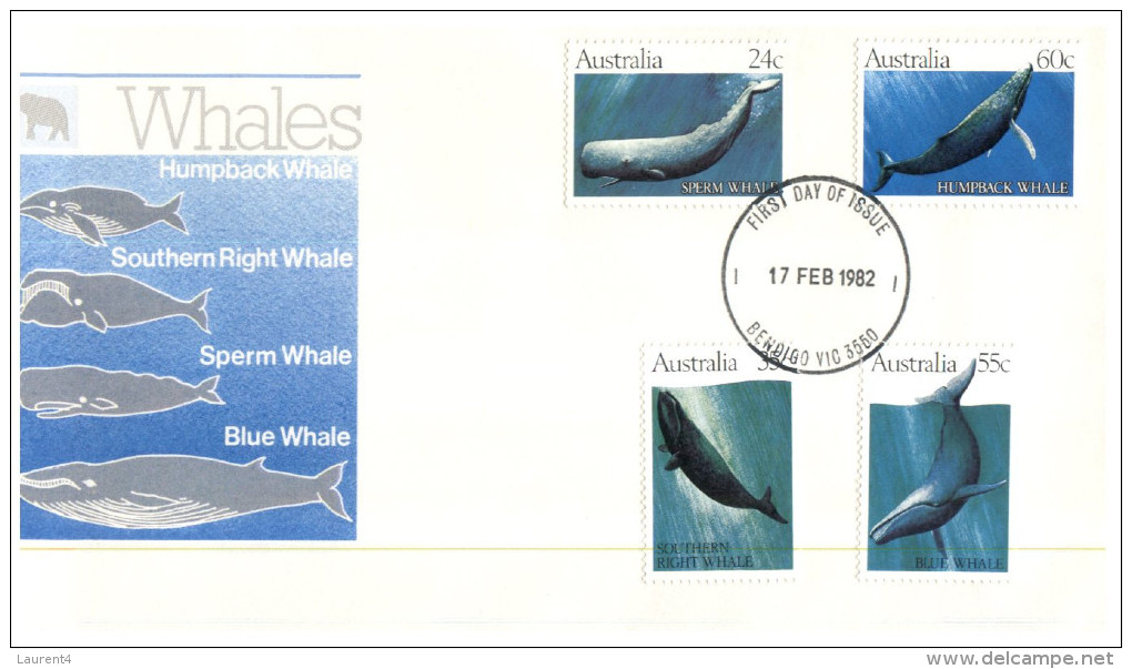 (343) Australia FDC Covers - Whales (2 Covers) Mosman Postmark - FDC