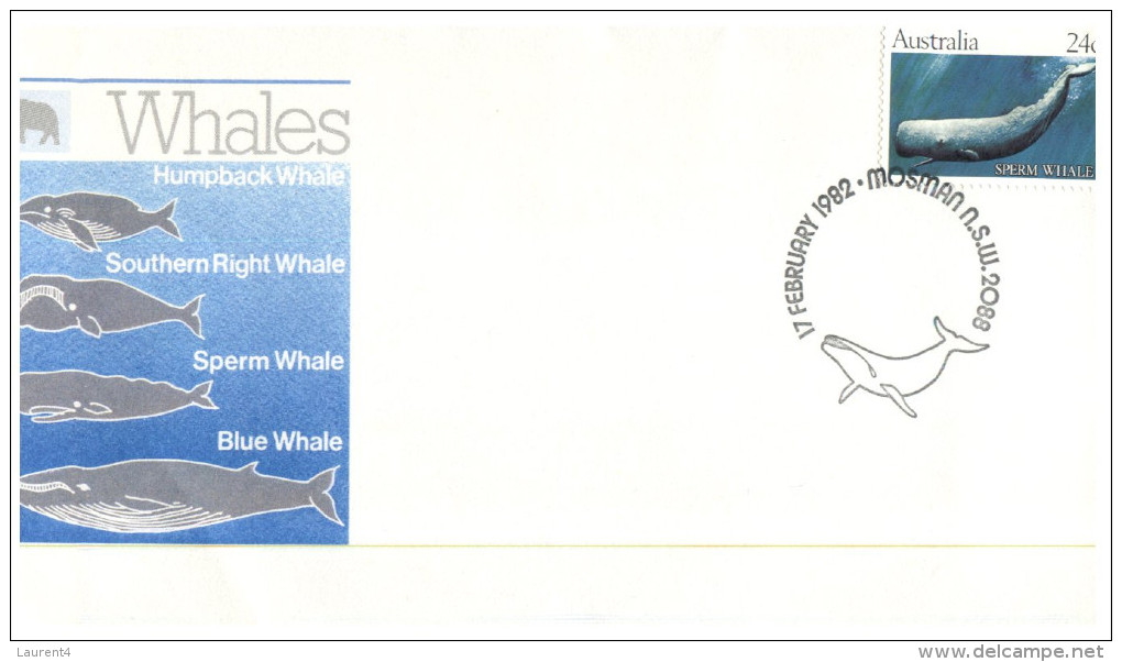 (343) Australia FDC Covers - Whales (2 Covers) Mosman Postmark - FDC