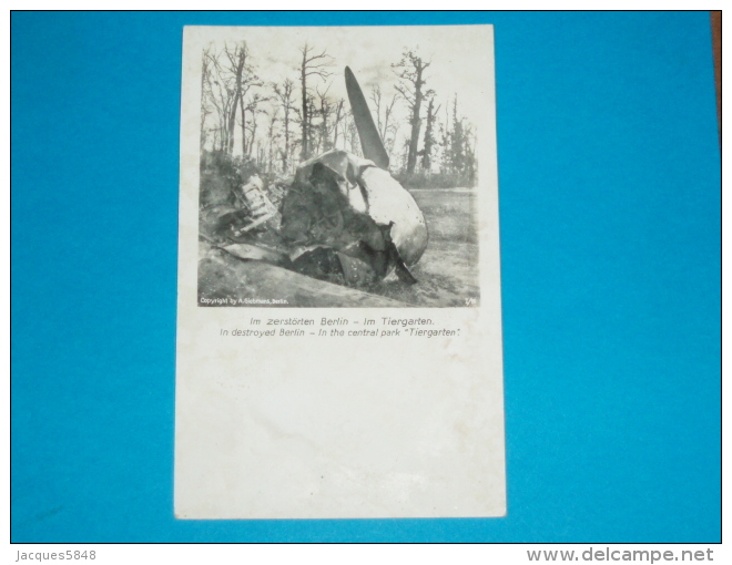 Allemagne ) Berlin - N° I/11 Parc Tiergarten - épave D'avion - Année 1942 / 1945 - Dos Blanc -  EDIT : Giebmans - Tiergarten