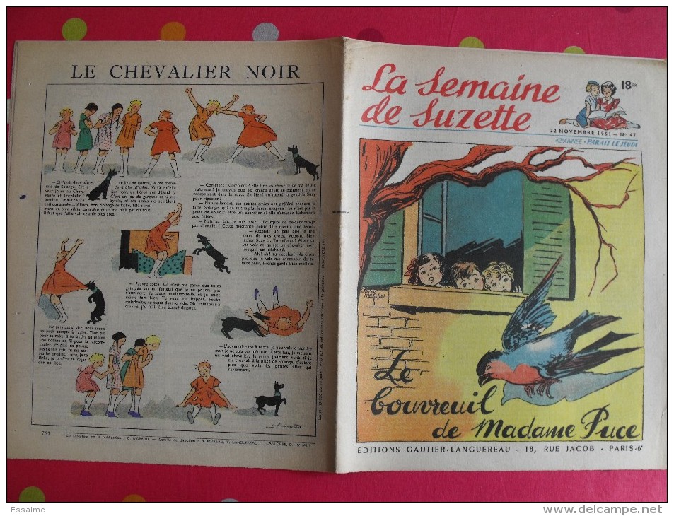 9 revues La Semaine de Suzette de 1951 et 1952. manon lessel bécassine félix le chat Pécoud Calvo coquin. A redécouvrir