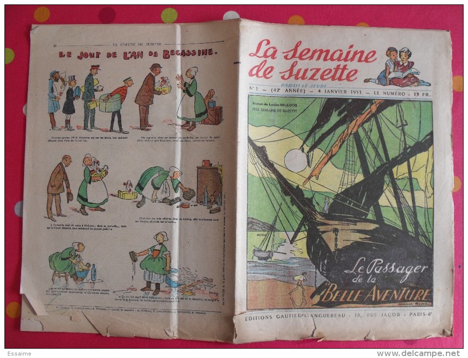 9 revues La Semaine de Suzette de 1951 et 1952. manon lessel bécassine félix le chat Pécoud Calvo coquin. A redécouvrir