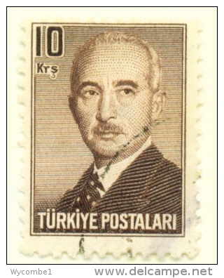 TURKEY  -  1948  President Inonu  10k  Used As Scan - Used Stamps