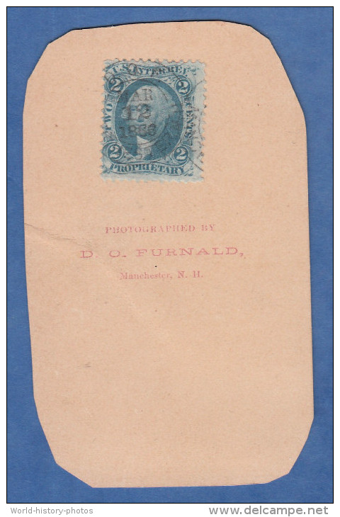 Photo Ancienne CDV De 1866 - MANCHESTER , NH New Hampshire - Portrait - Timbre Taxe Tax Stamp US. Inter. Rev 2 Cents - Autres & Non Classés