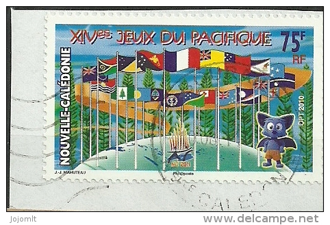 Nouvelle Calédonie Timbre S/ Fragment Oblitéré - Used Stamp On Cover Fragment - Y&T N° 1111 - Année Year 2010 - Usados