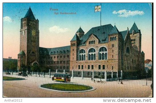 Polska - Polen - Poland - POSEN - POZNAN Tram Tramway Straßenbahn Am Schloß 22.8.1916 Feldpost - Posen