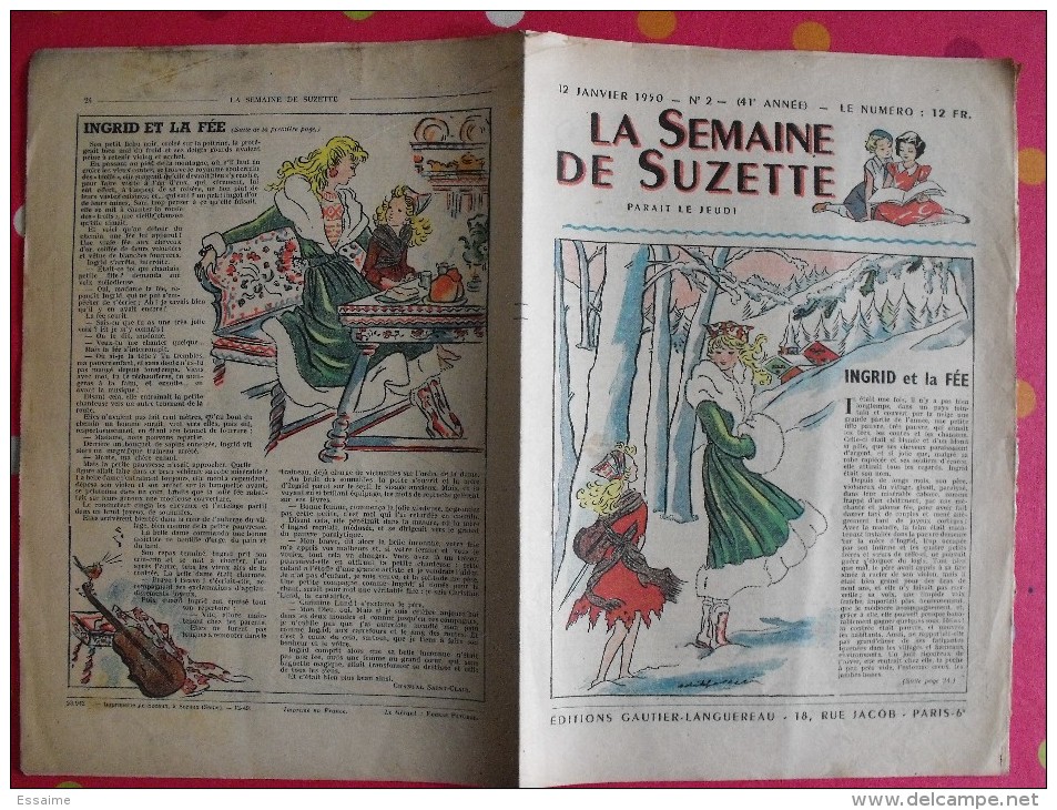 9 Revues La Semaine De Suzette 1950. Manon Iessel, Sels, Pécoud, Salcedo, Desrieux. A Redécouvrir - La Semaine De Suzette