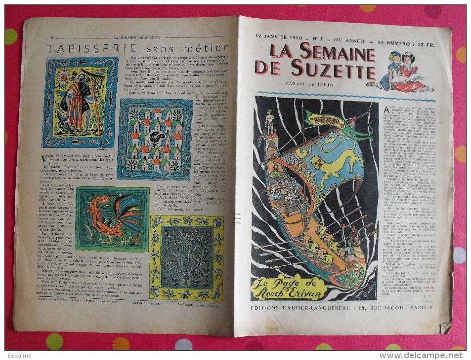 9 revues La Semaine de Suzette 1950. Manon Iessel, Sels, Pécoud, Salcedo, Desrieux. A redécouvrir