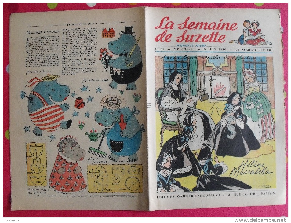 10 revues La Semaine de Suzette 1950. Bécassine Pinchon, Manon Iessel, Sels, Pécoud, Salcedo, Desrieux. A redécouvrir