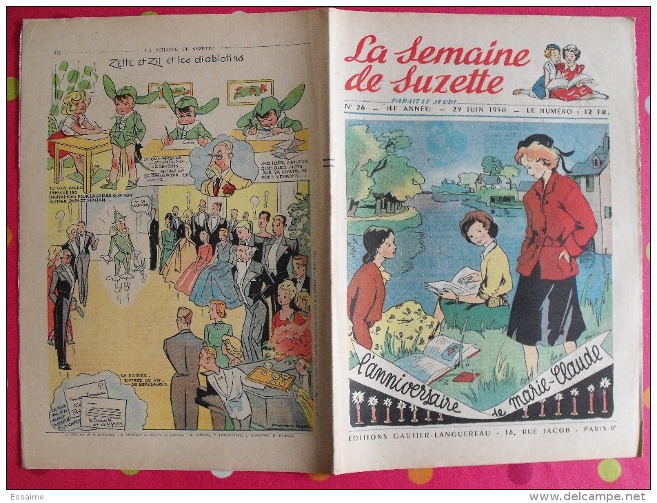 10 revues La Semaine de Suzette 1950. Bécassine Pinchon, Manon Iessel, Sels, Pécoud, Salcedo, Desrieux. A redécouvrir