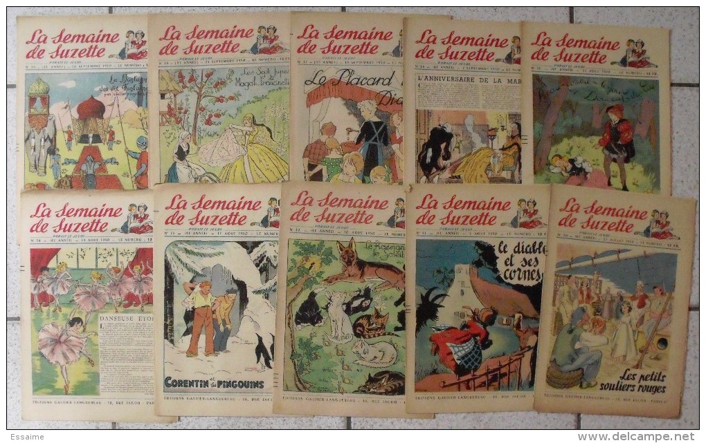 10 Revues La Semaine De Suzette 1950. Bécassine Pinchon, Manon Iessel, Sels, Pécoud, Salcedo, Desrieux. A Redécouvrir - La Semaine De Suzette