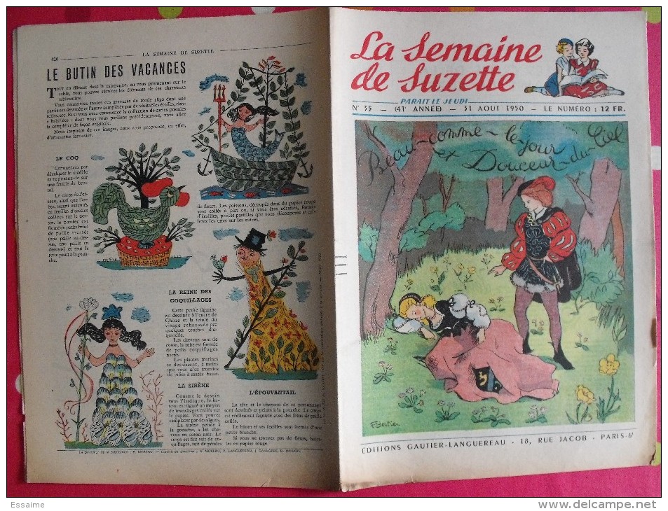 10 revues La Semaine de Suzette 1950. Bécassine Pinchon, Manon Iessel, Sels, Pécoud, Salcedo, Desrieux. A redécouvrir