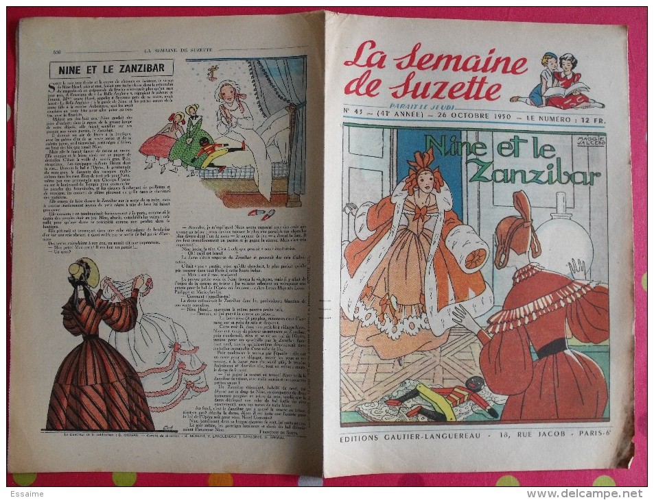 13 revues La Semaine de Suzette 1950. Bécassine Pinchon, Manon Iessel, Sels, Pécoud, Salcedo, Desrieux. A redécouvrir