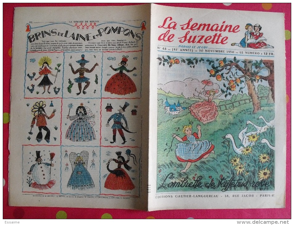 13 revues La Semaine de Suzette 1950. Bécassine Pinchon, Manon Iessel, Sels, Pécoud, Salcedo, Desrieux. A redécouvrir