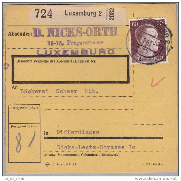 Luxemburg 1943-05-28 Luxemburg 2 R-Beleg Nach Differdingen - 1940-1944 Occupazione Tedesca