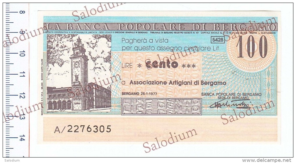 (*) Banca Popolare Di Bergamo - Associazione Artigiani - MINIASSEGNI - [10] Cheques Y Mini-cheques